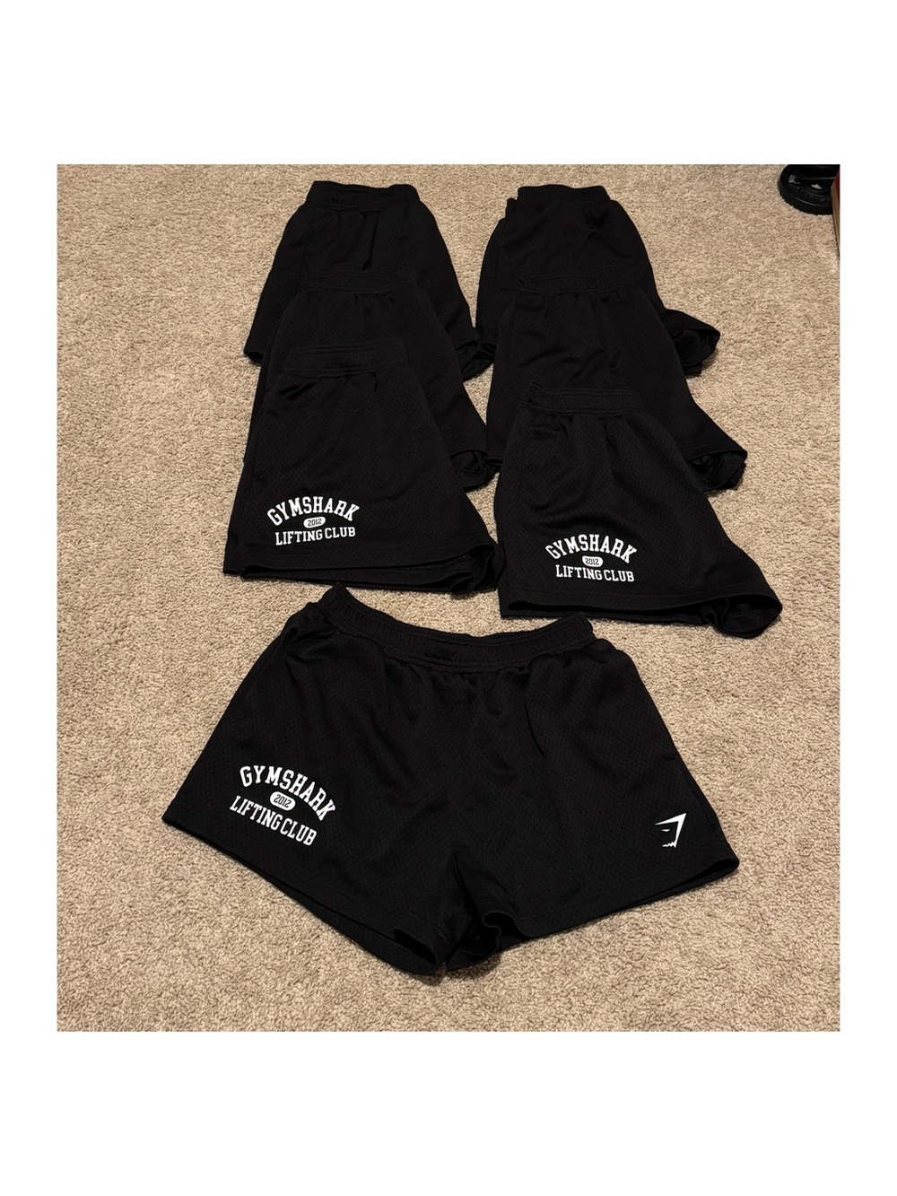 Gymshark Black Lifting Club Women’s  Mesh Training Shorts (7) medium